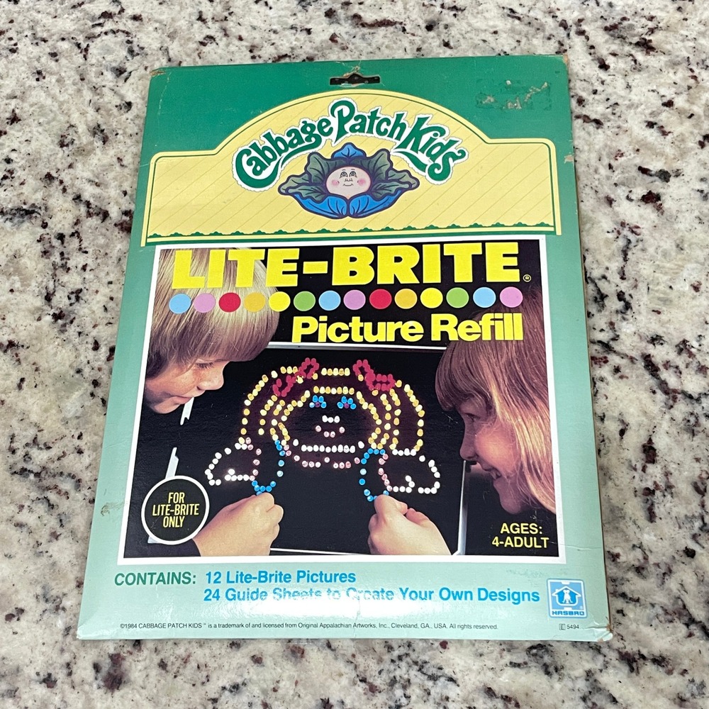 VTG 1984 Cabbage Patch Kids Lite-Brite Picture Refill Set Hasbro Incomplete